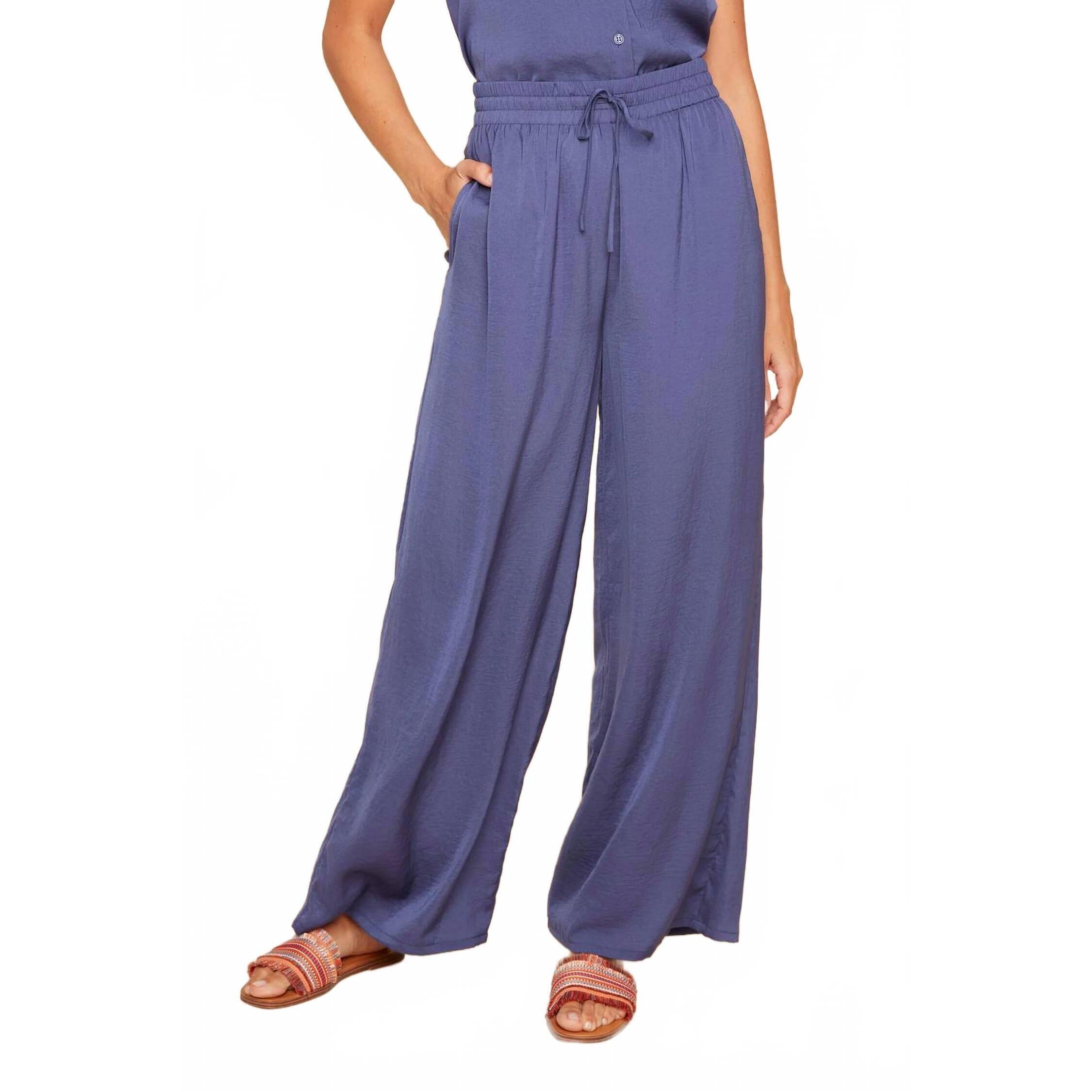 New Renuar Air Flow Wide-Leg Pants - Petite In Blue Jean